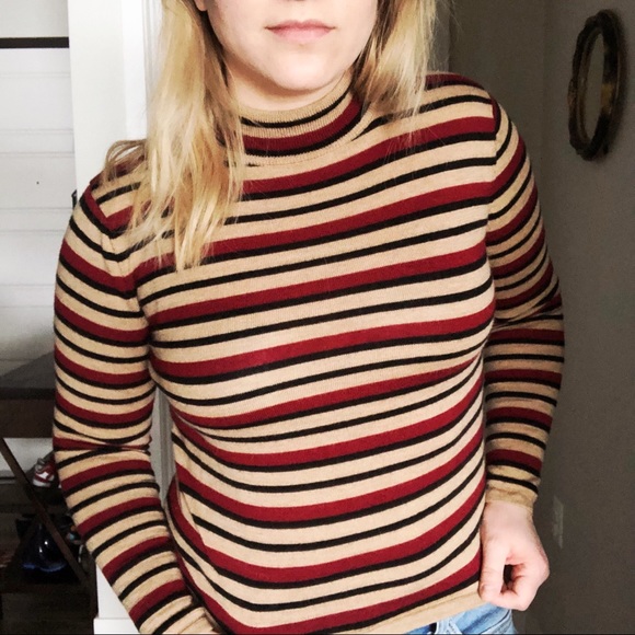 Pendleton Sweaters - Vintage Pendleton striped mock neck sweater small